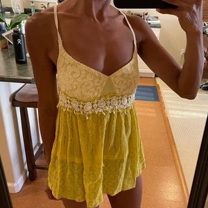 Free People vintage yellow top